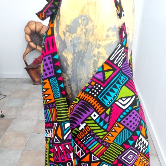 Jumper African. Colorful Print Romper w/Pockets & Adjustable Straps😍 FREE SIZE - Picture 3 of 6